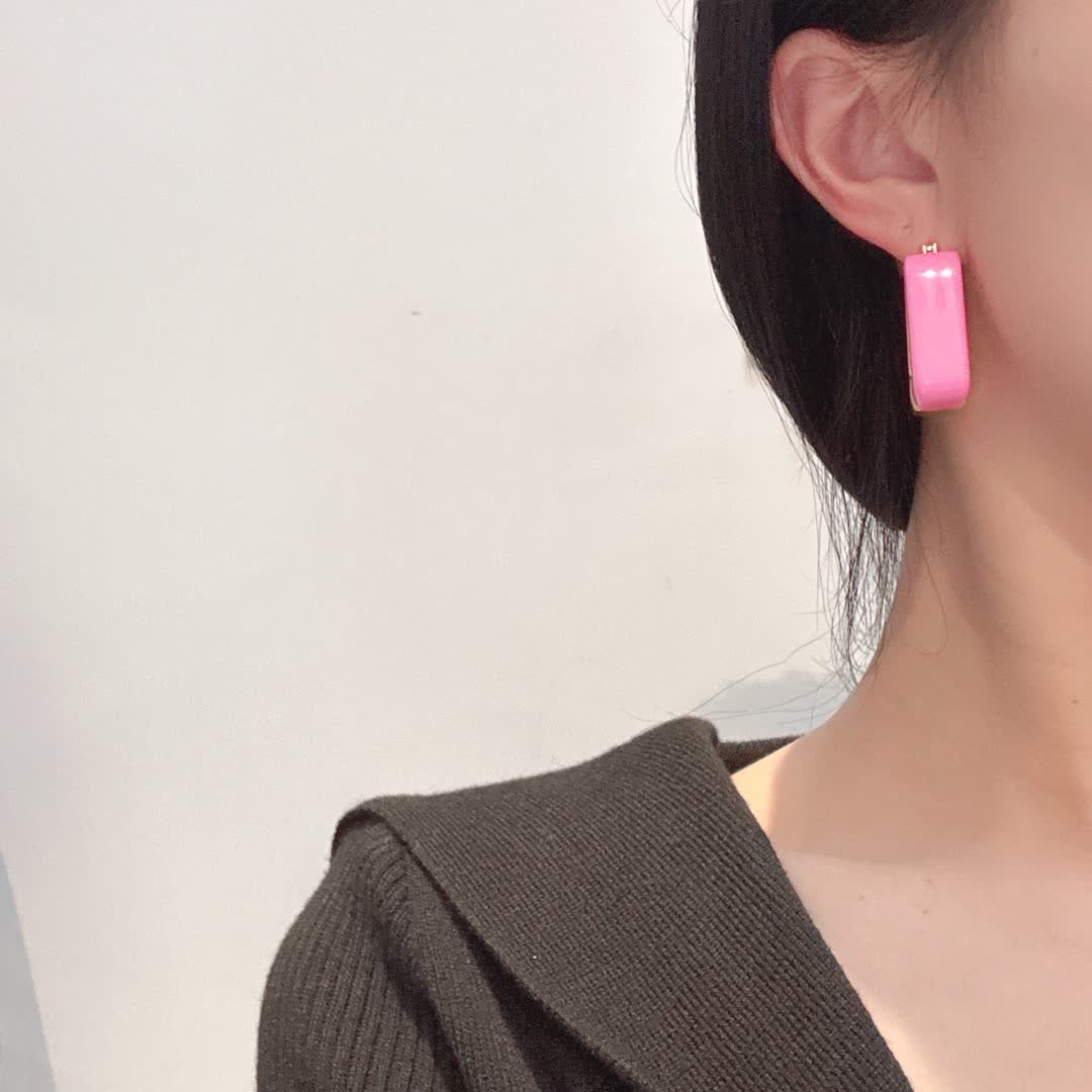 Miu Miu Pink Rectangle Earrings